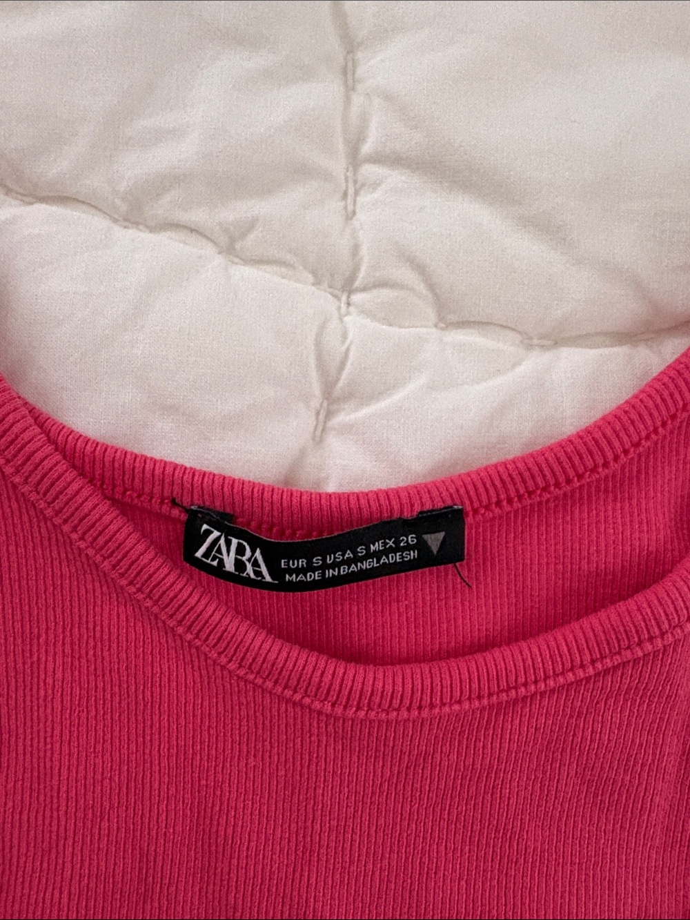 ZARA Hot Pink Ribbed Cropped Tank - Picture 2 of 2